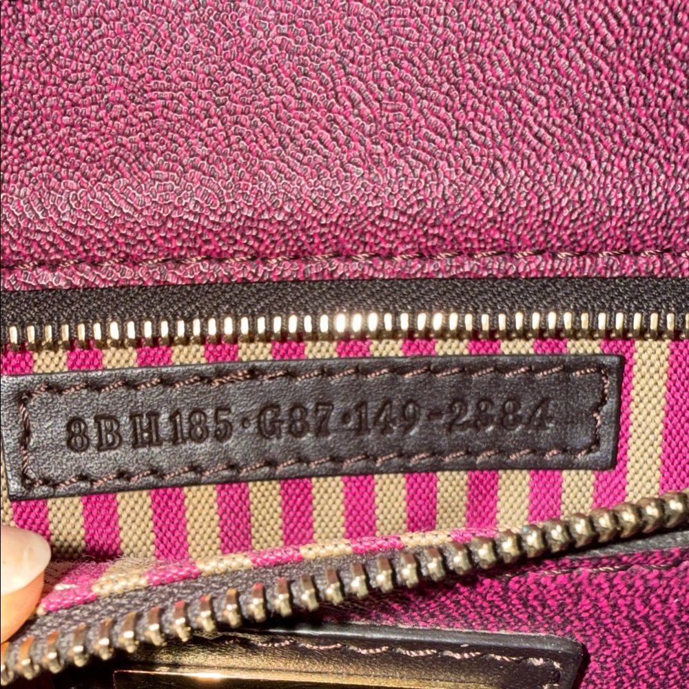 Fendi Brown Zucca Coated Cancas FF Logo Tote with Plum Trim - Picture 5 of 17